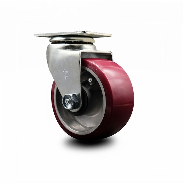 4 Inch Poly on Aluminum Wheel Swivel Caster with Ball Bearing